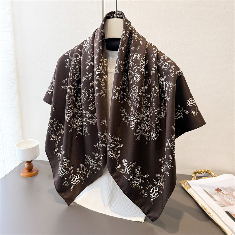Face Scarf Mask - Роскошный винтажный квадратный платок 90x90 см
