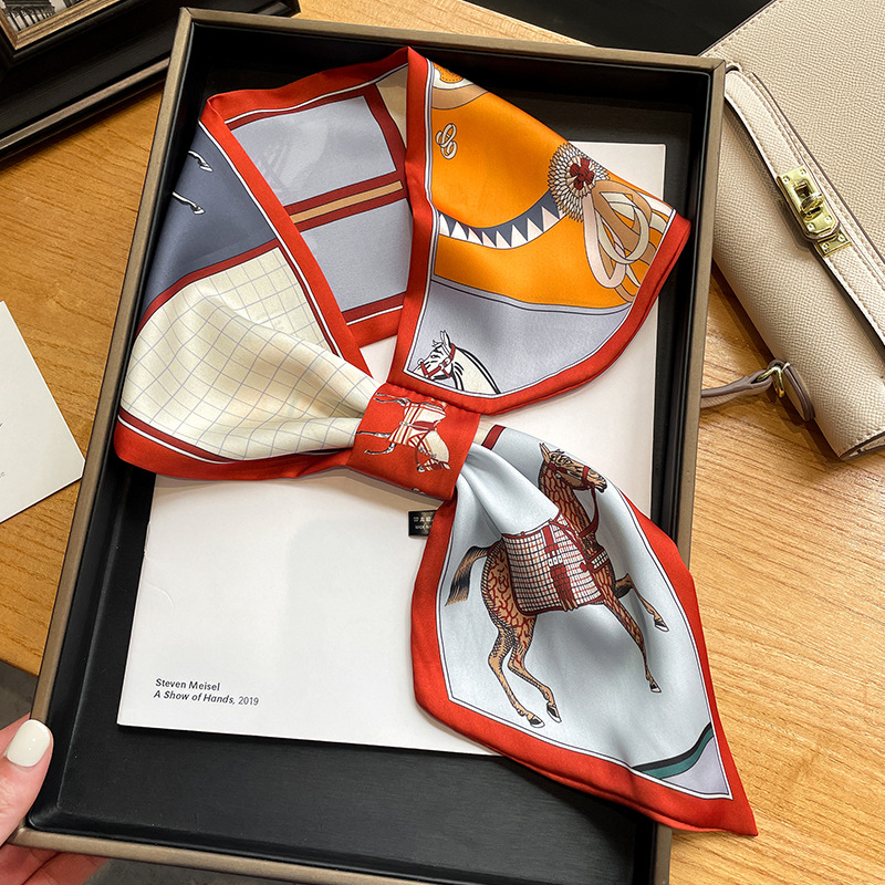 Silk Tie Striped - Роскошный шелковый шарф с ушками на