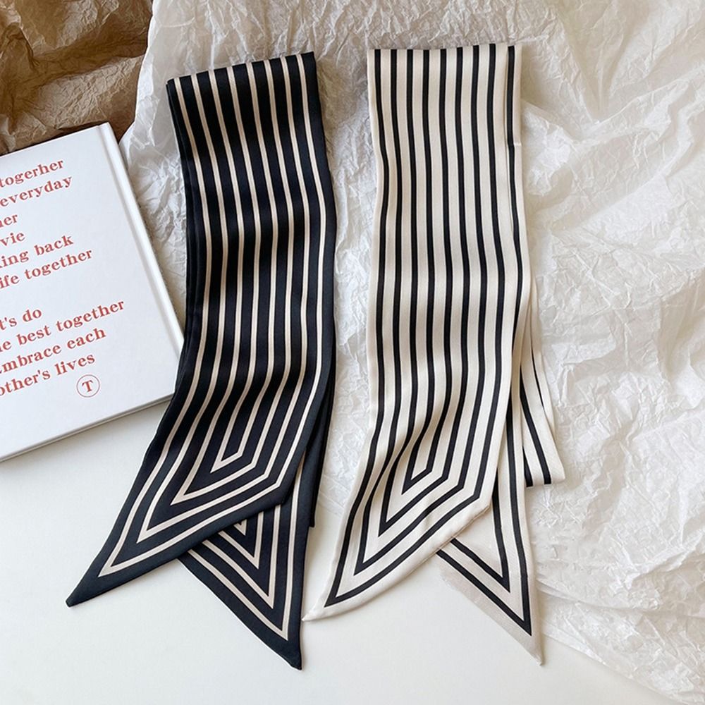 Повязка на голову с лентой, ше – обзор и цена Silk Tie Striped