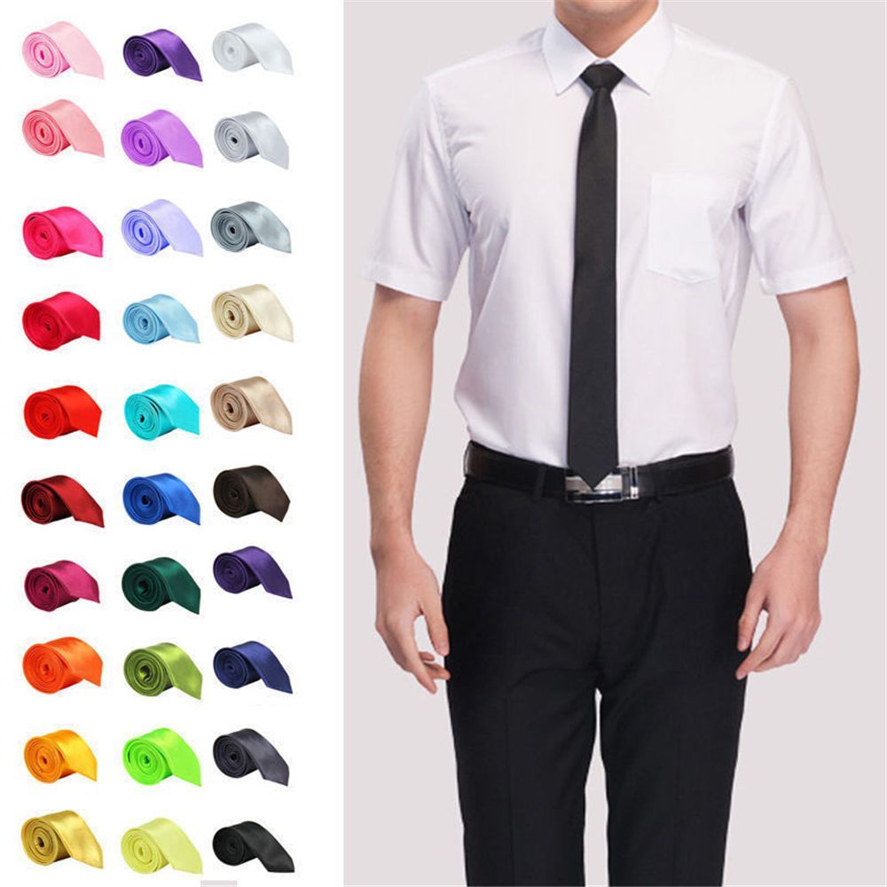 Тонкий однотонный шелковый гал – обзор и цена Skinny Tie Men